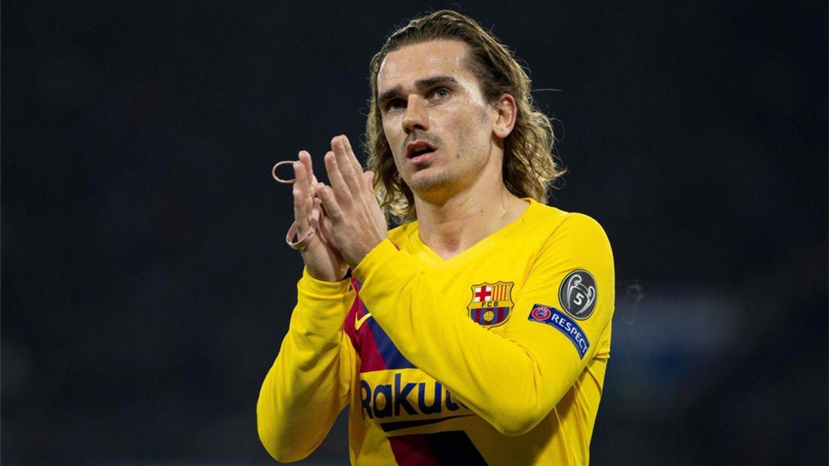 Antoine Griezmann al final del Nápoles-Barça de la Champions 2019/20