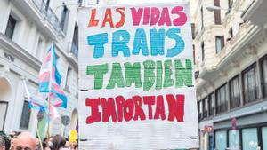Fotografía de archivo de una pancarta en en una manifestación.