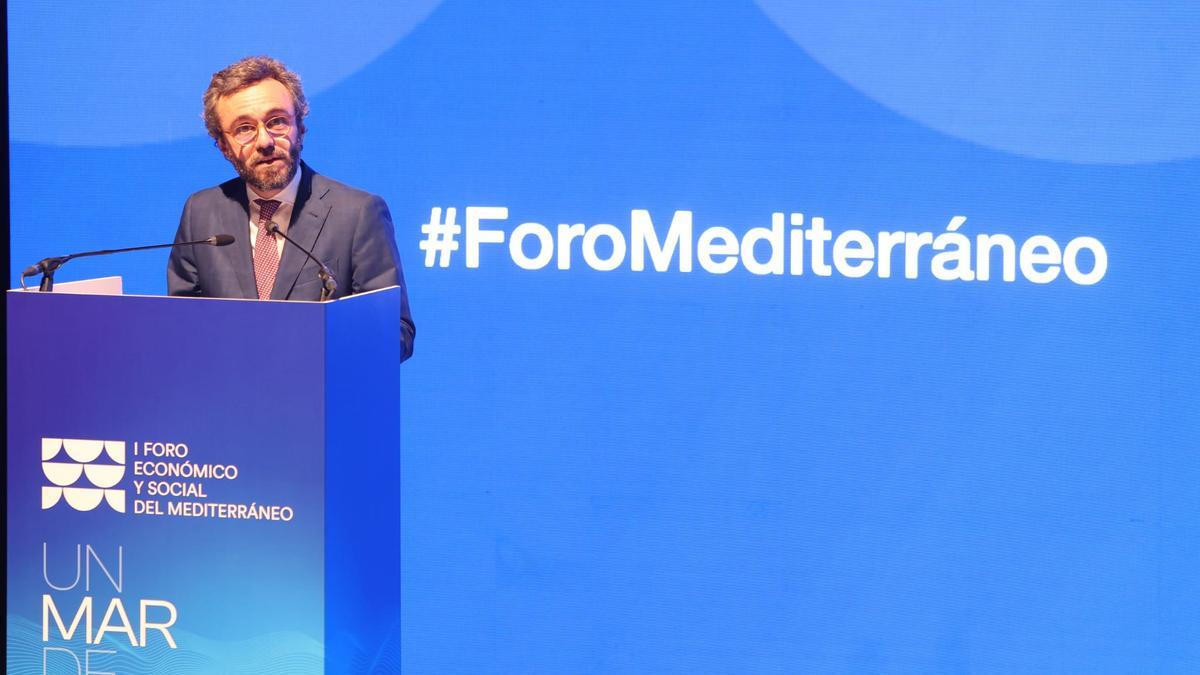El consejero delegado de Prensa Ibérica, Aitor Moll, en el cierre del I Foro Económico y Social del Mediterráneo