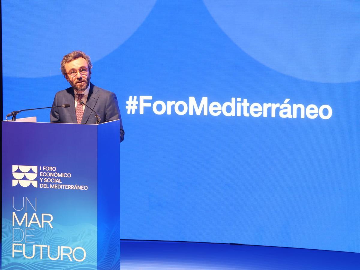 El consejero delegado de Prensa Ibérica, Aitor Moll, en el cierre del I Foro Económico y Social del Mediterráneo