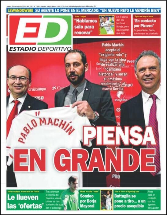 Portada ESTADIO DEPORTIVO jueves 31 mayo de 2018