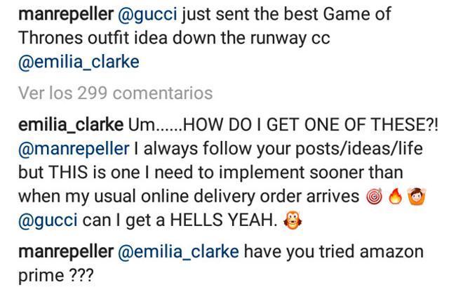 La conversación entre Emilia Clarke y el perfil de Man Repeller sobre los dragones de Gucci