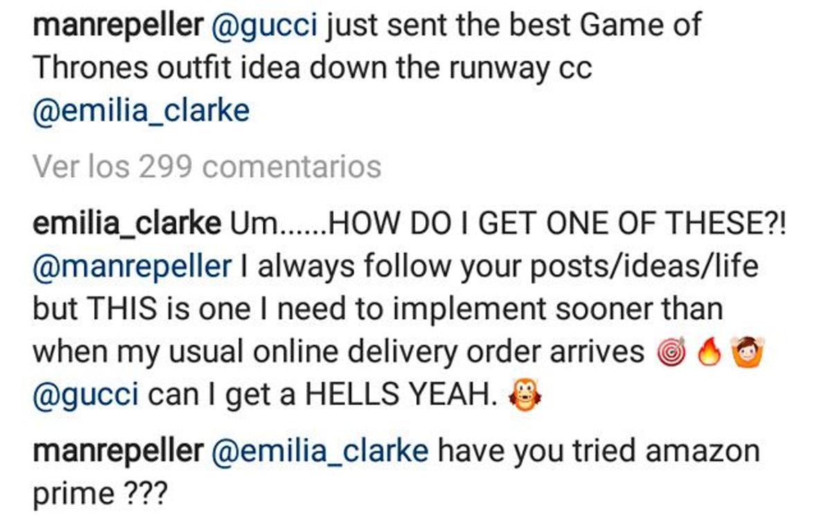 La conversación entre Emilia Clarke y el perfil de Man Repeller sobre los dragones de Gucci