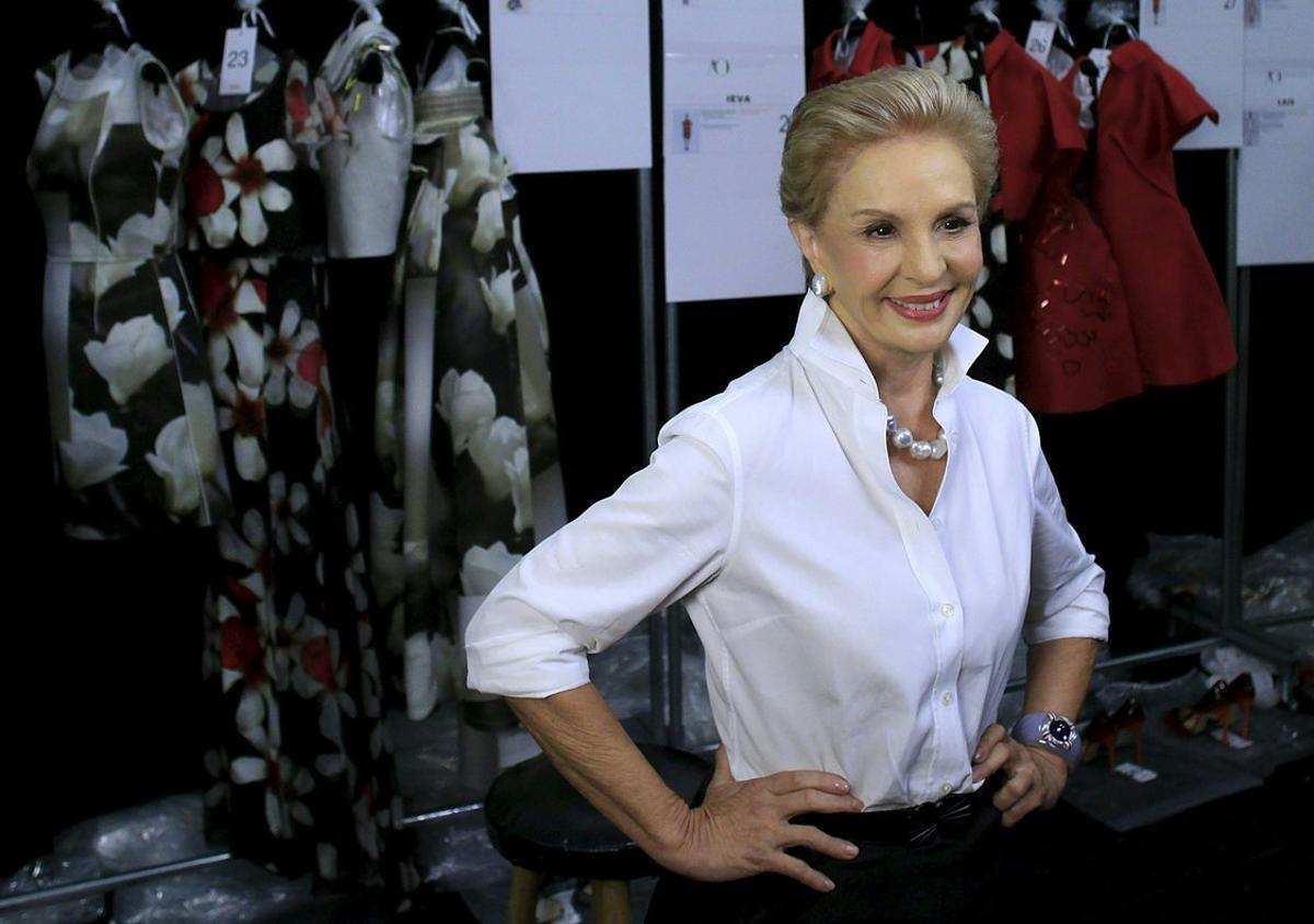 Carolina Herrera, en uno de sus desfiles en la Semana de la Moda de Nueva York, en abril del 2015.