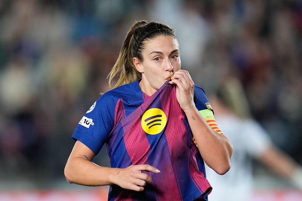 Alexia Putellas, jugadora del FC Barcelona, celebra un gol contra el Real Madrid