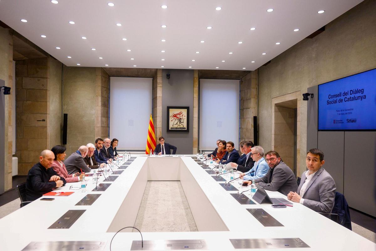 Reunión del Consell de Diàleg Social este sábado en el Palau de la Generalitat.