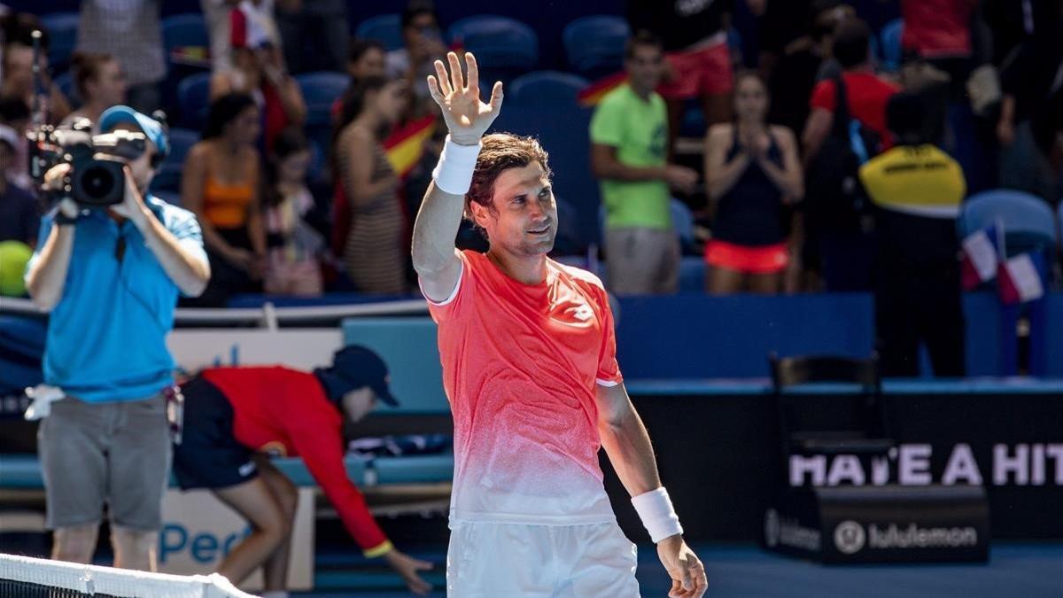 David Ferrer, en uno de sus últimos partidos, en Perth (Australia).