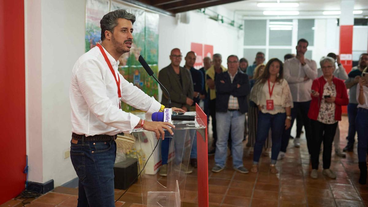 Luis Yeray Gutiérrez, durante la noche electoral.