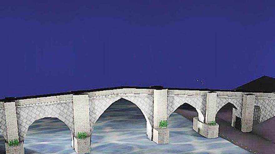 Recreación de cómo quedará el Puente Romano después de las actuaciones previstas. // FdV