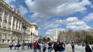 Turistas en la ciudad de Madrid.