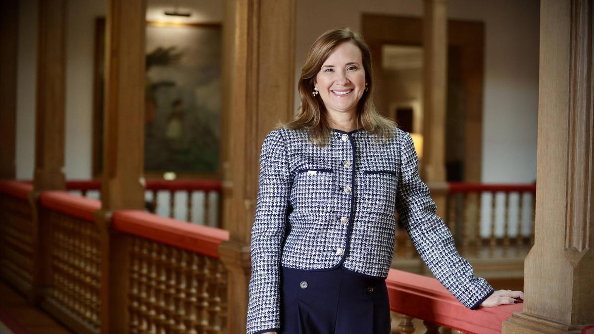 Gisela Sánchez, presidenta del BCIE, este jueves, en Oviedo.