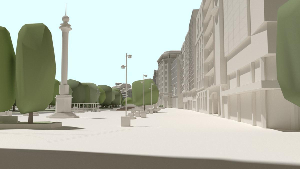 Recreaciones virtuales del proyecto de reforma de los Cantones, en A Coruña, que ejecutará el Ayuntamiento.