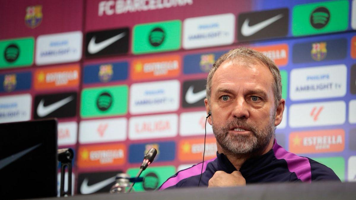 Hansi Flick, en rueda de prensa