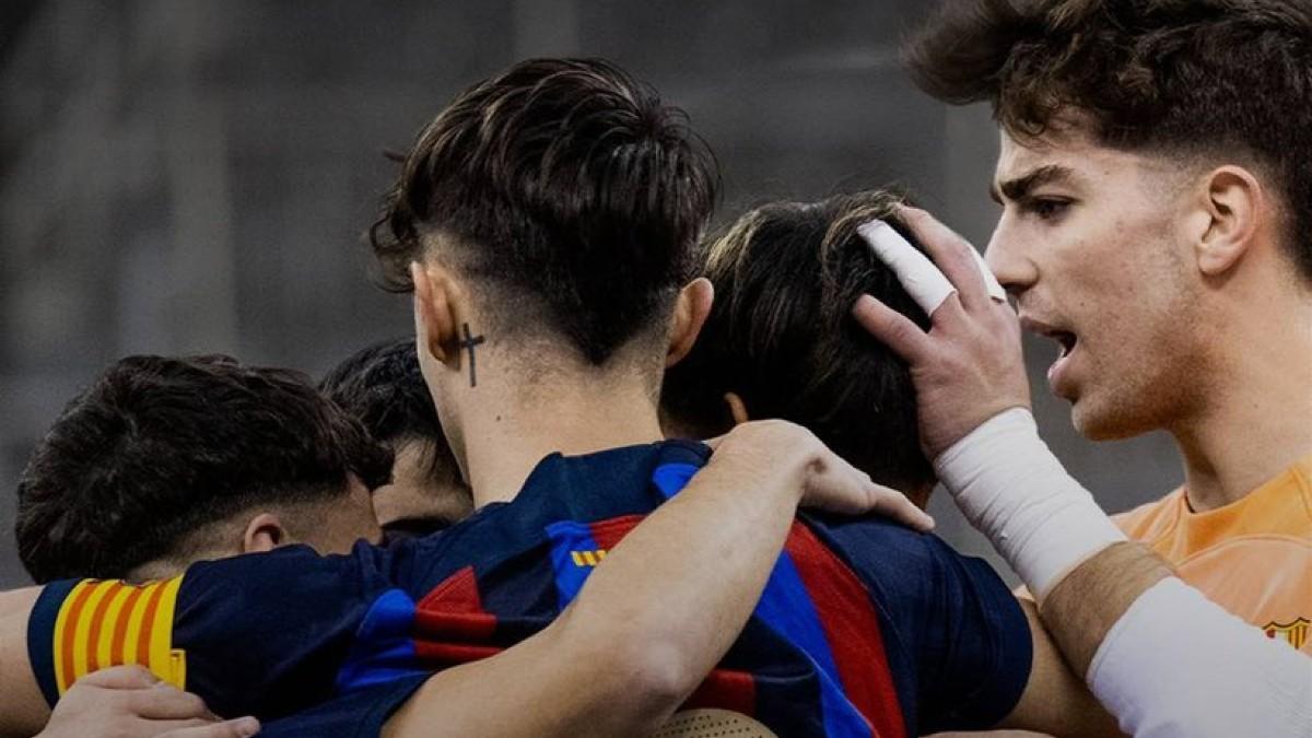 El equipo juvenil del Barça de fútbol sala, campeón de liga