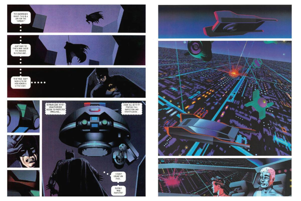 Páginas interiores de 'Batman: Justicia Digital'.