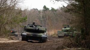 Entrenamientos de tanques Leopard 2 del Bundeswehr alemán en Muenster, Baja Sajonia, en una imagen de archivo.