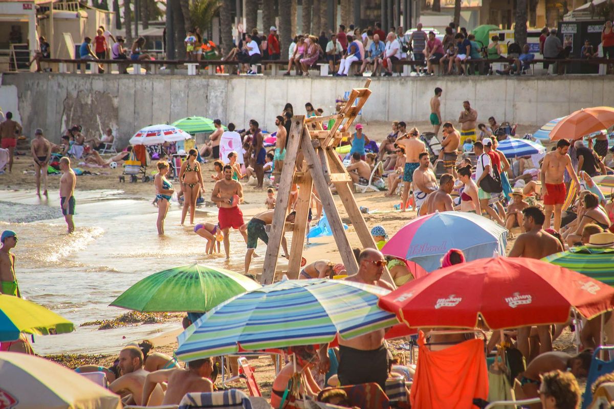 Silla de vigilancia en la playa del Cura de Torrevieja, en una imagen de archivo. El servicio ha comenzado este sábado