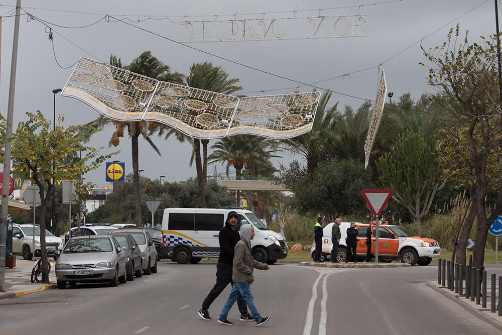 Destrozos por el temporal en Ibiza.