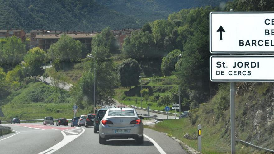 Trànsit a la C-16 a Sant Jordi de Cercs