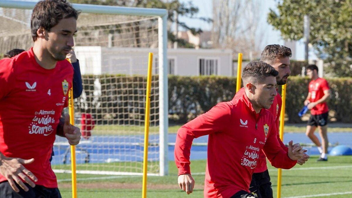 Entrenamiento reciente de la UD Almería.