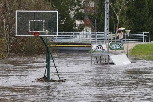 El temporal desborda los ríos de Pontevedra