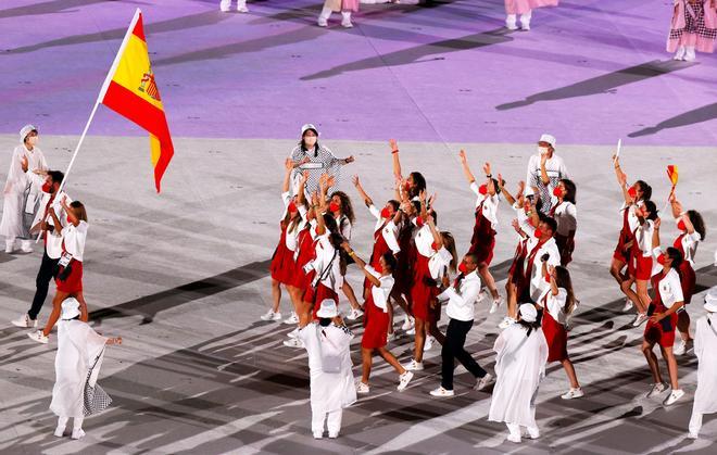 La delegación española en la apertura de los Juegos Olímpicos de Tokio 2020