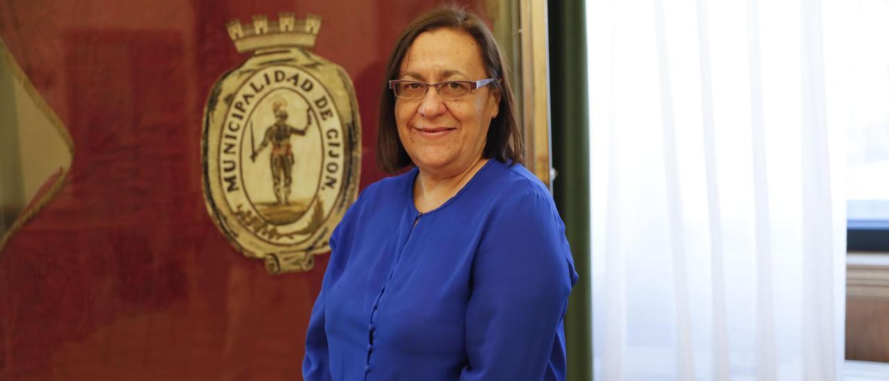 Natalia González, en el salón de recepciones del Ayuntamiento.