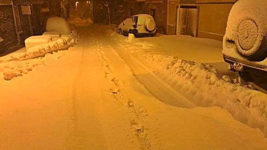 El Pertús, nevat ahir a primera hora del matí.