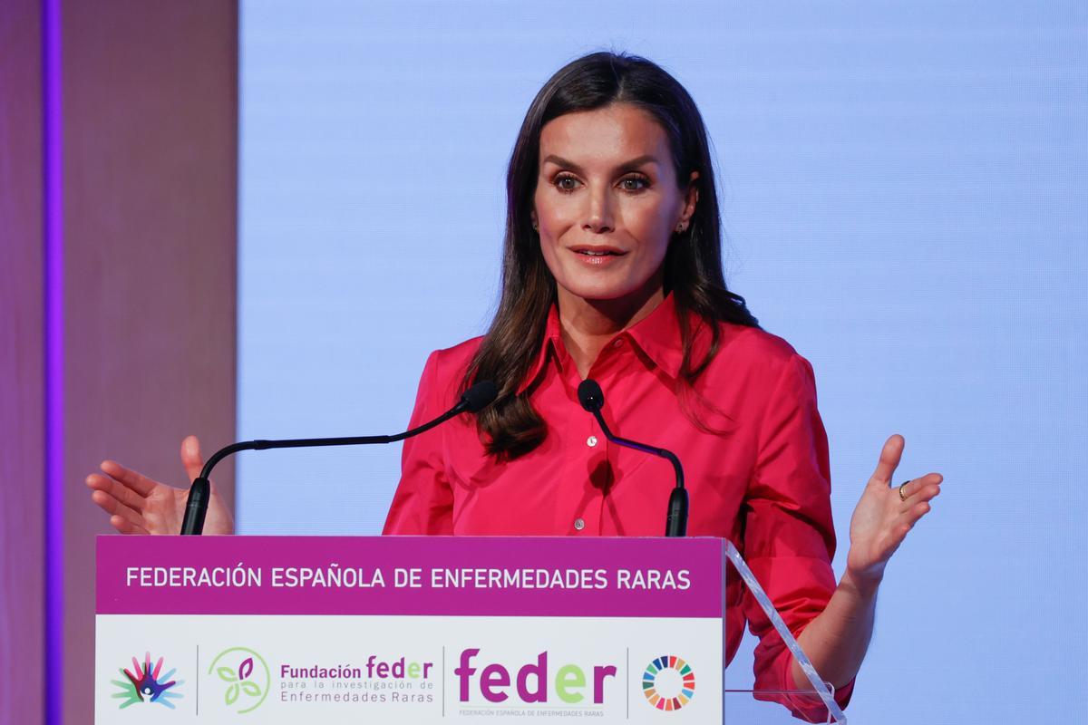 La reina Letizia durante su discurso en el acto oficial por el Día Mundial de las Enfermedades Raras