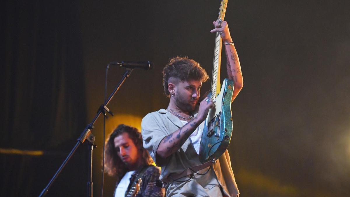 El cantante manchego Dani Fernández, durante una actuación en Galicia en 2022.