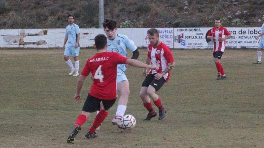 Imagen del choque jugado entre el Sanabria CF y el Villalpando. | Cedida