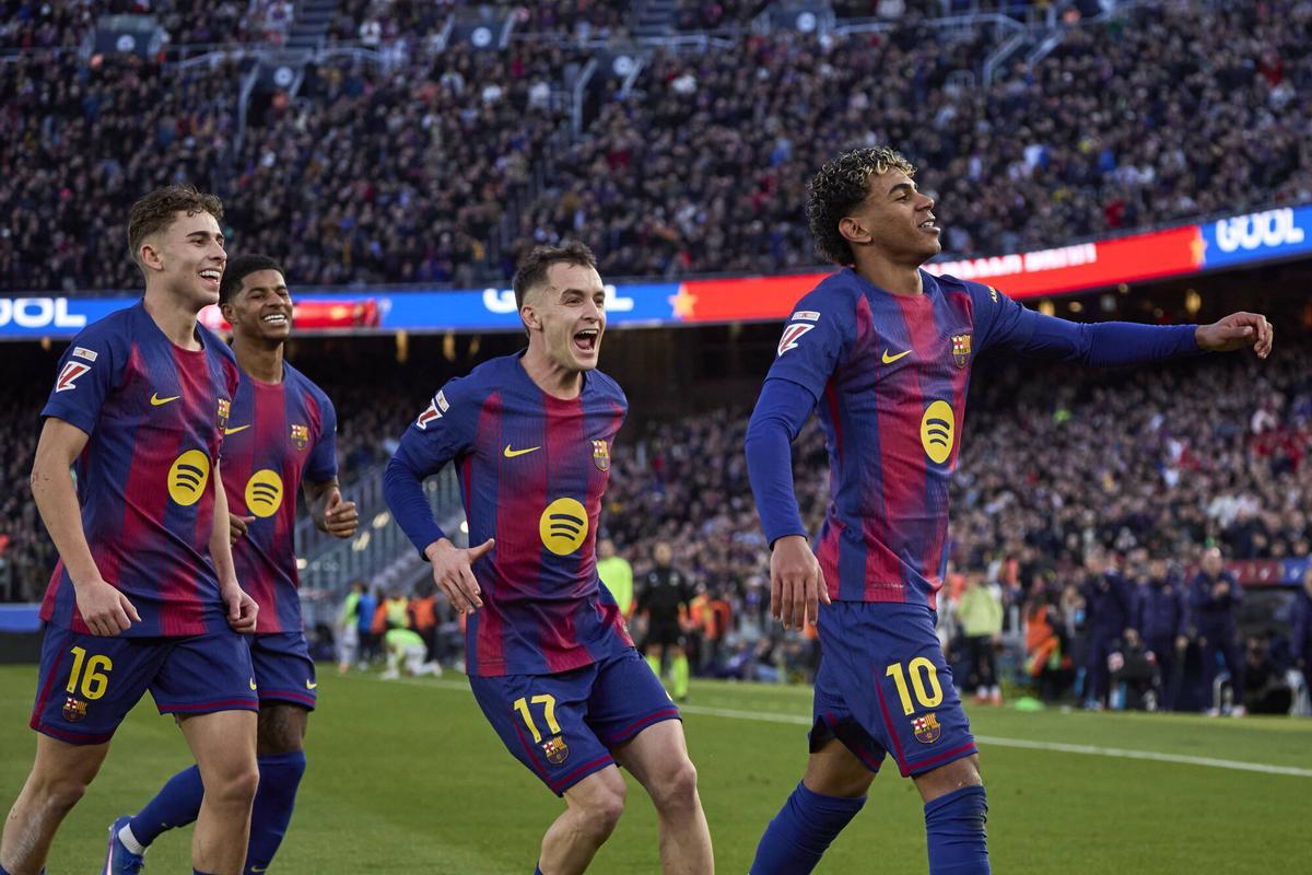 Lamine Yamal, en un partido del Barça