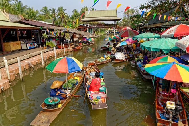 Tha Kha Mercado Flotante, Tailandia