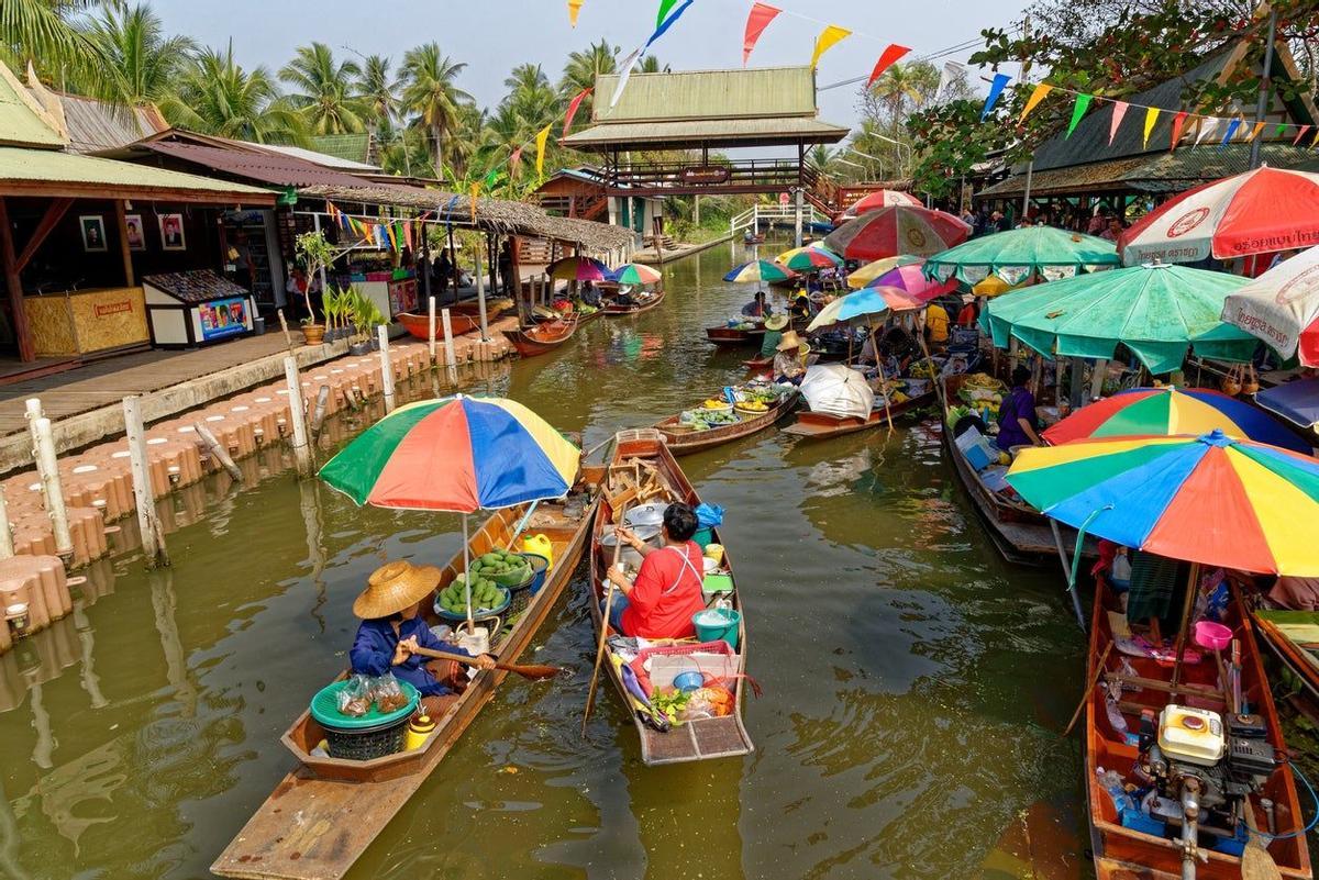 Tha Kha Mercado Flotante, Tailandia