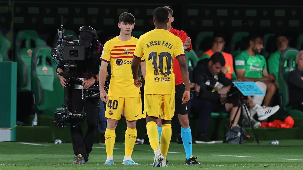 Aleix Garrido, de 19 años, debuta en el Barça tras sustituir a Ansu Fati en Elche