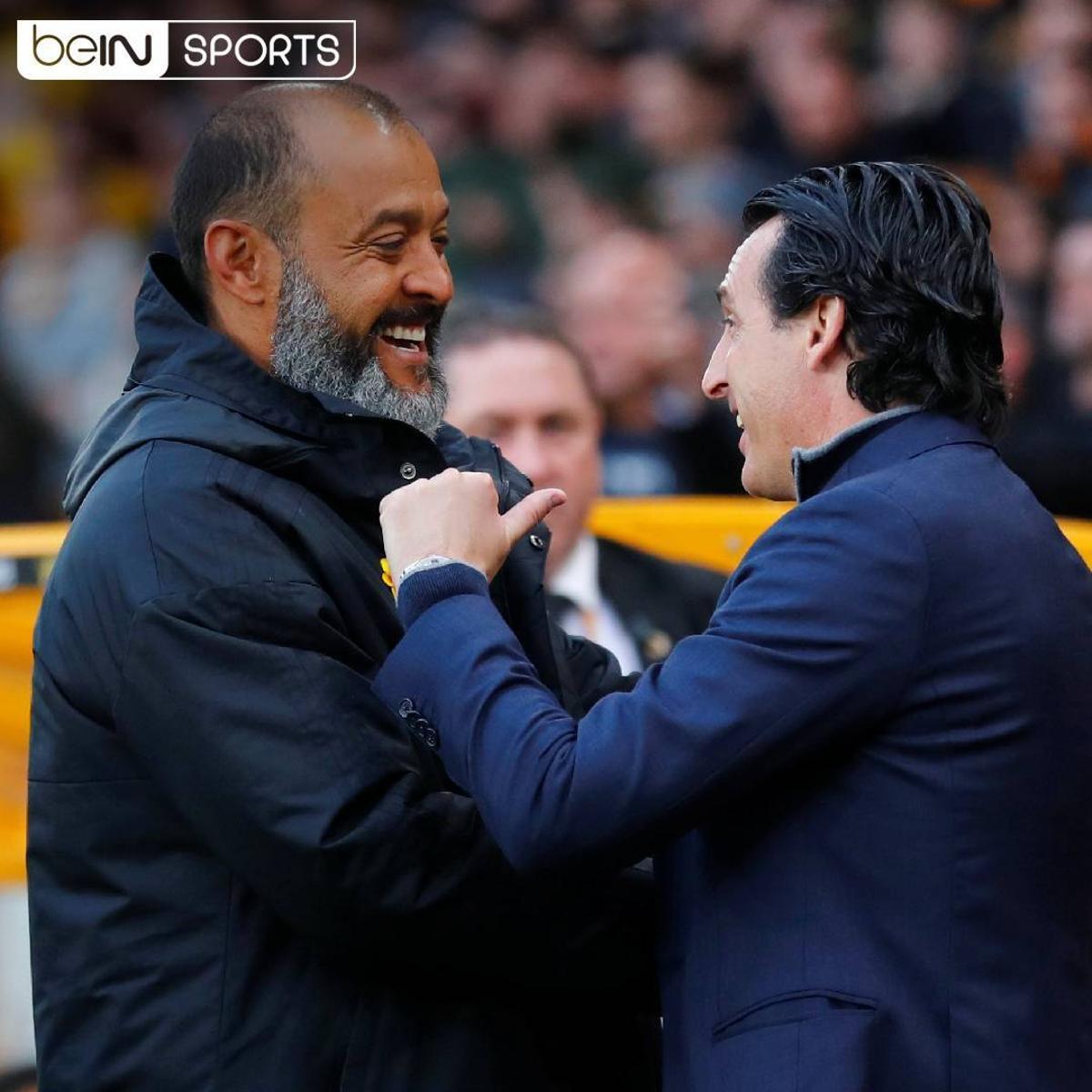 Nuno Espirito Santo y Unai Emery se saludan