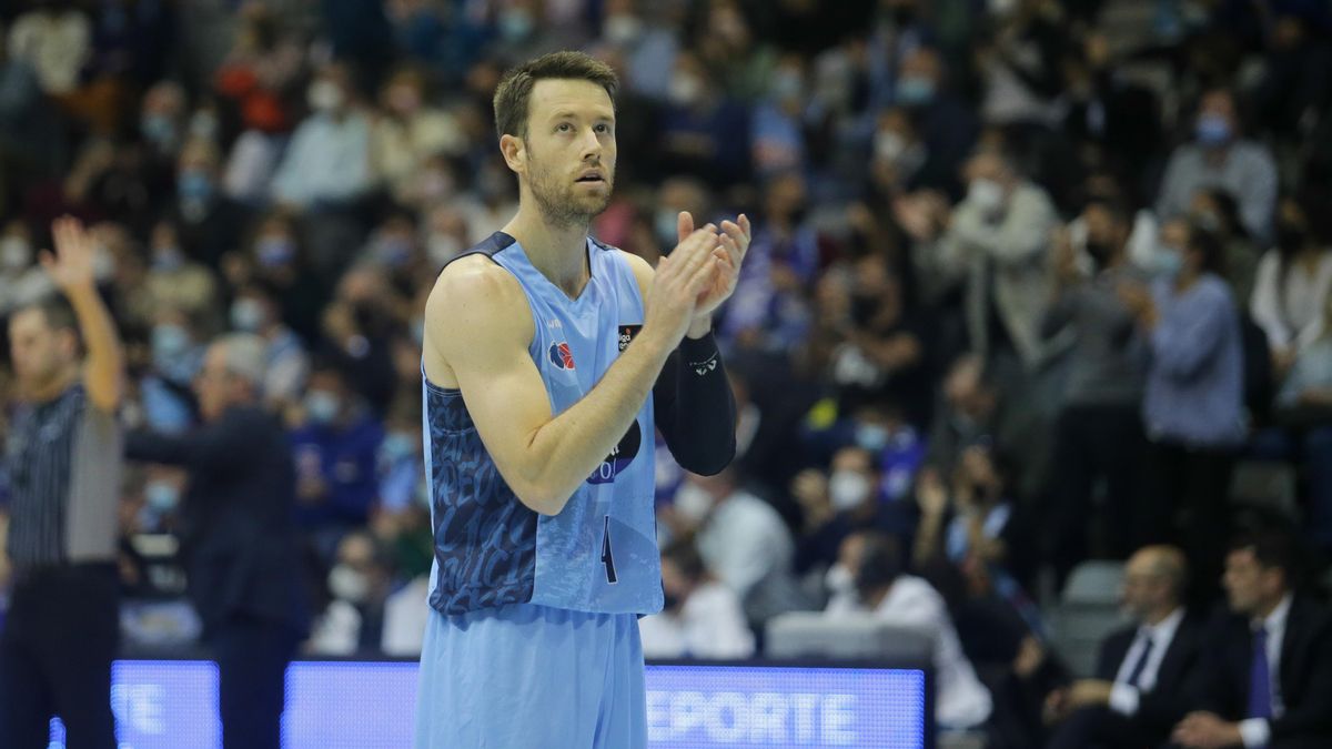 Tyler Kalinoski, con la camiseta del Breogán, en un partido de la pasada temporada.