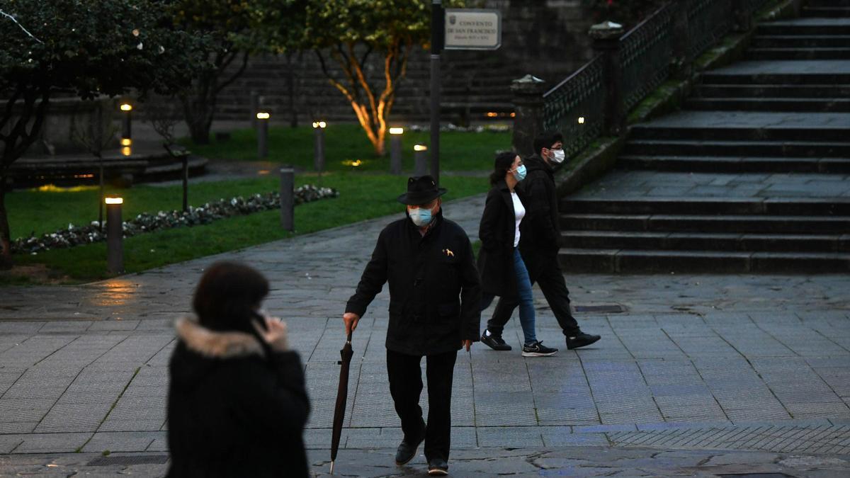 Una Pontevedra casi fantasma al atardecer