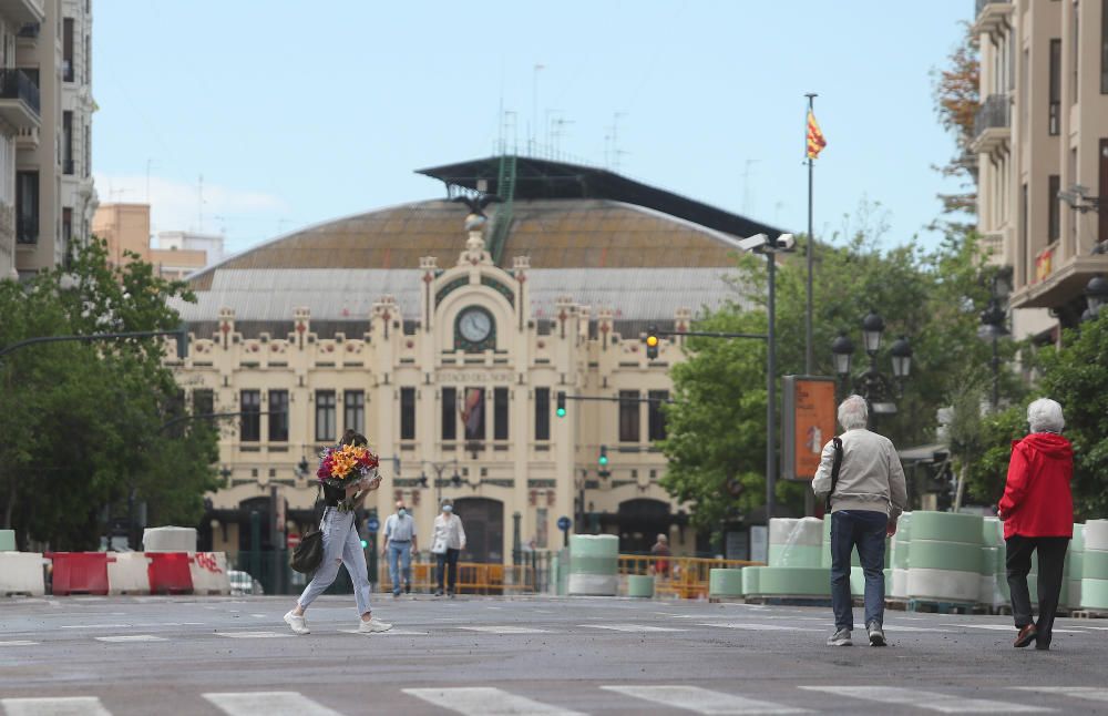 Primer fin de semana desde la peatonalización completa de la Plaza del Ayuntamiento.