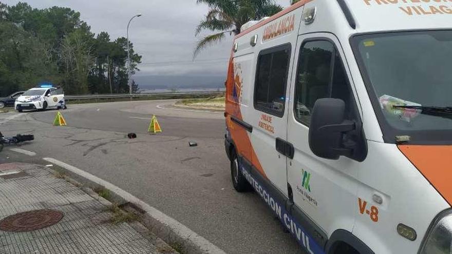 La bicicleta, a la izquierda de la imagen, en el lugar del accidente. // Cedida