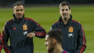 Robert Moreno y Luis Enrique, en la etapa de la selección española