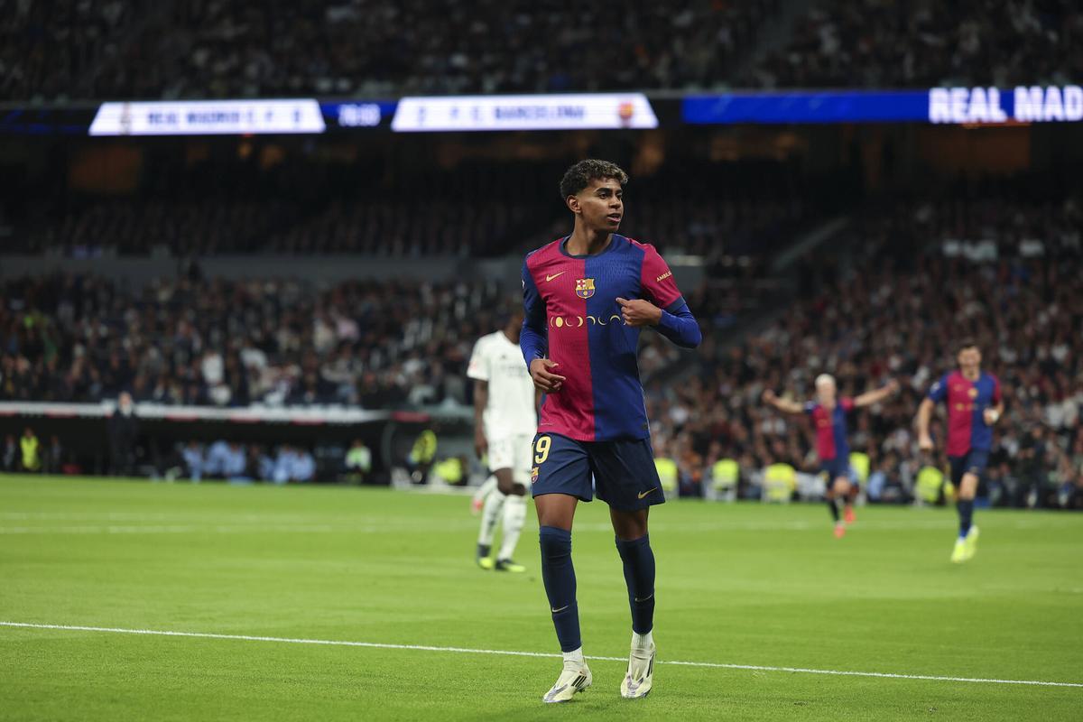 Lamine Yamal, en el Santiago Bernabéu