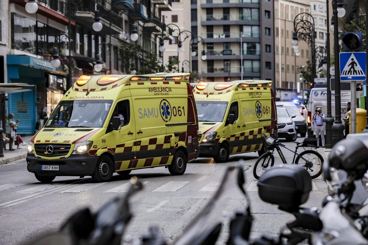 Ambulancias del 061 en Palma.