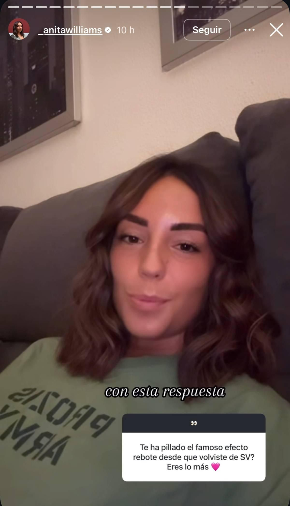 Anita le cuenta a sus seguidores como está llevando el llamado efecto rebote
