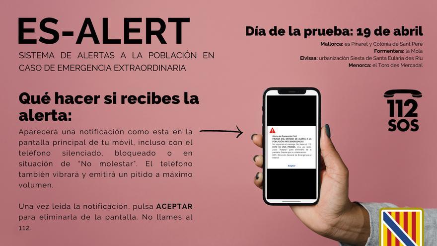 Este es el mensaje que recibirás en tu móvil como prueba de alerta masiva de emergencias