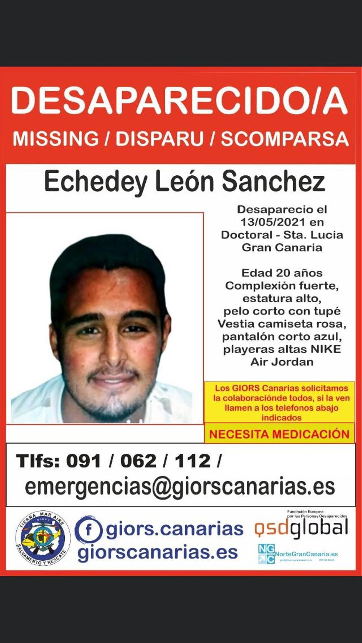 Cartel de la desaparición de Echedey León