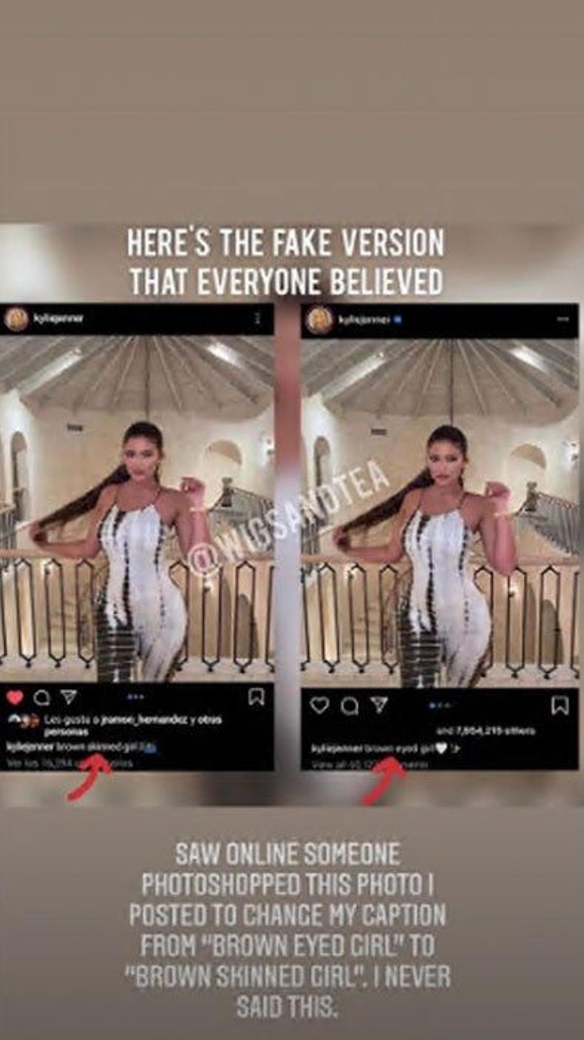 Pantallazo de un story publicado por Kylie Jenner
