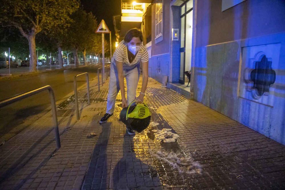 Desinfectan las calles de Santa Maria por el brote de coronavirus