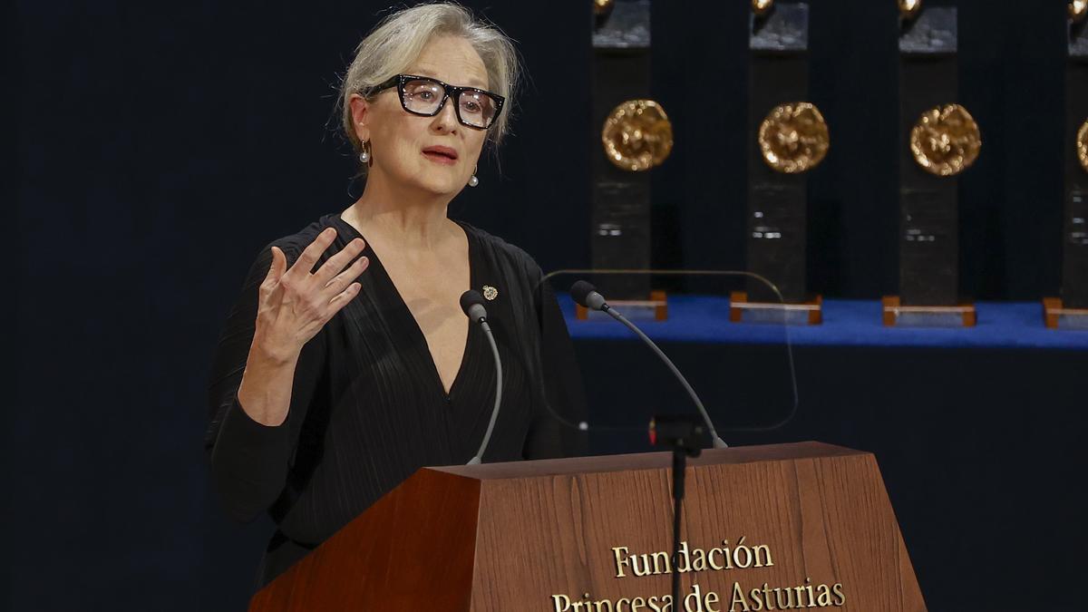 Meryl Streep, durante su discurso.