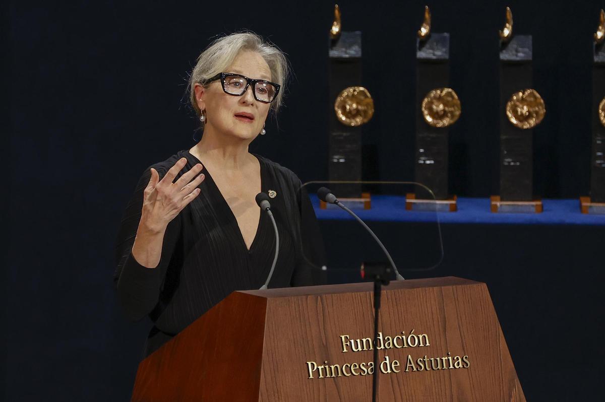 Meryl Streep, durante su discurso.